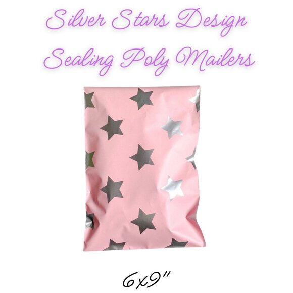 Other - Silver Stars Design Poly Mailers Qty 20 Size 6x9